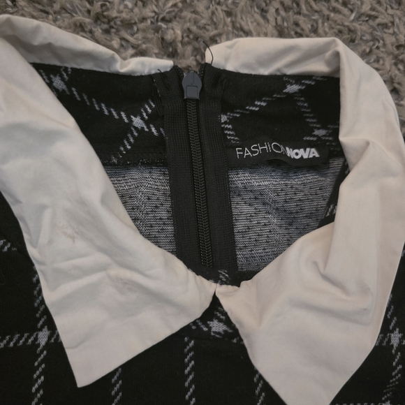 Fashion Nova Black and White Plaid Mini Dress - Picture 2 of 3